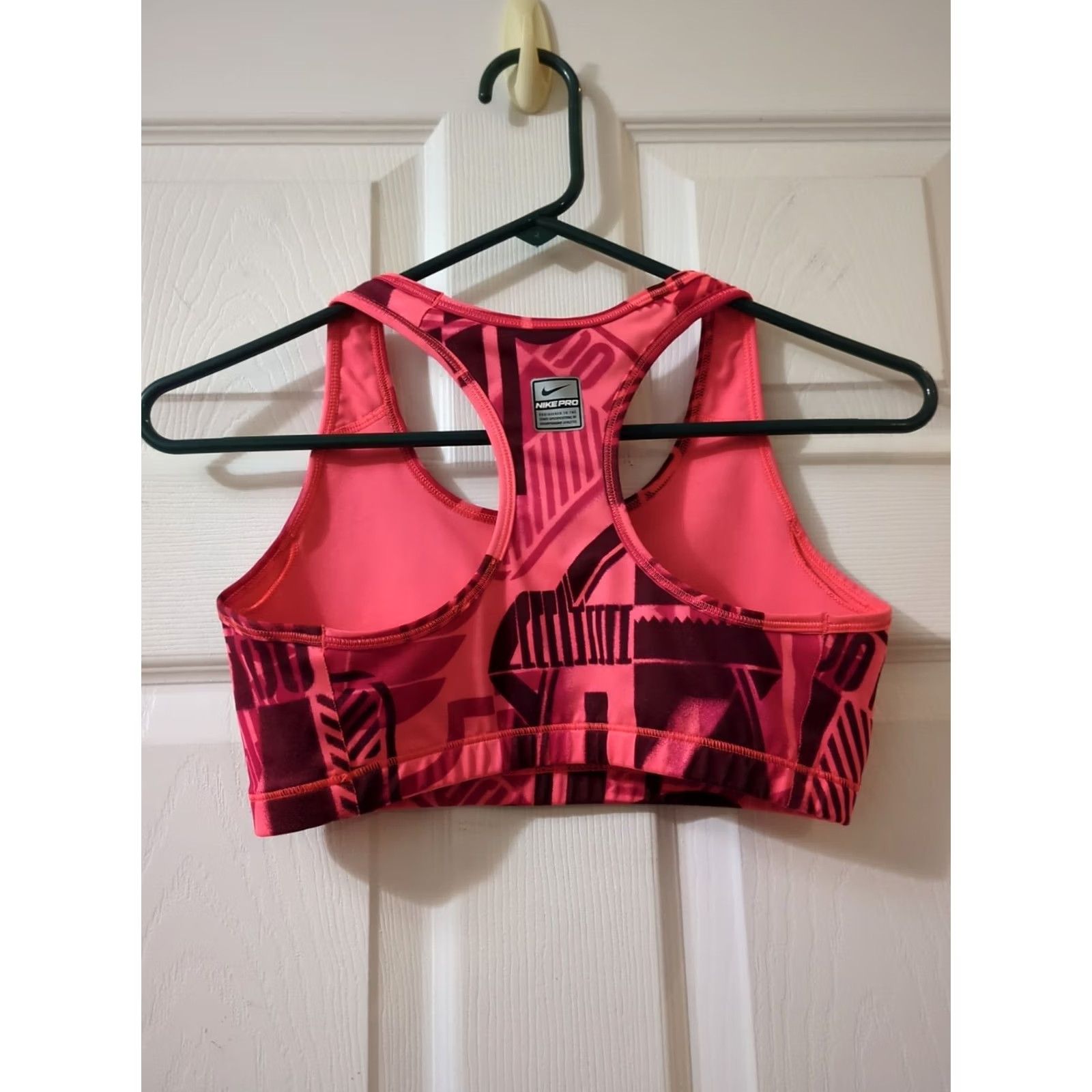 Nike Nike Pro Dri-Fit Sports Bra Racer Back Womens S Red Bra Nike Pro Sports Bra Racerback Womens S Red Size ONE SIZE - 4 Thumbnail