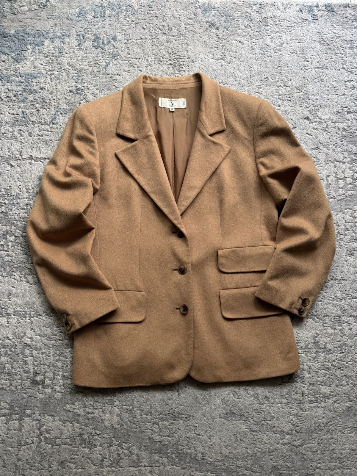 Valentino Valentino Vintage Camel Wool Blazer Jacket Size 46 Size L / US 10 / IT 46 - 2 Thumbnail