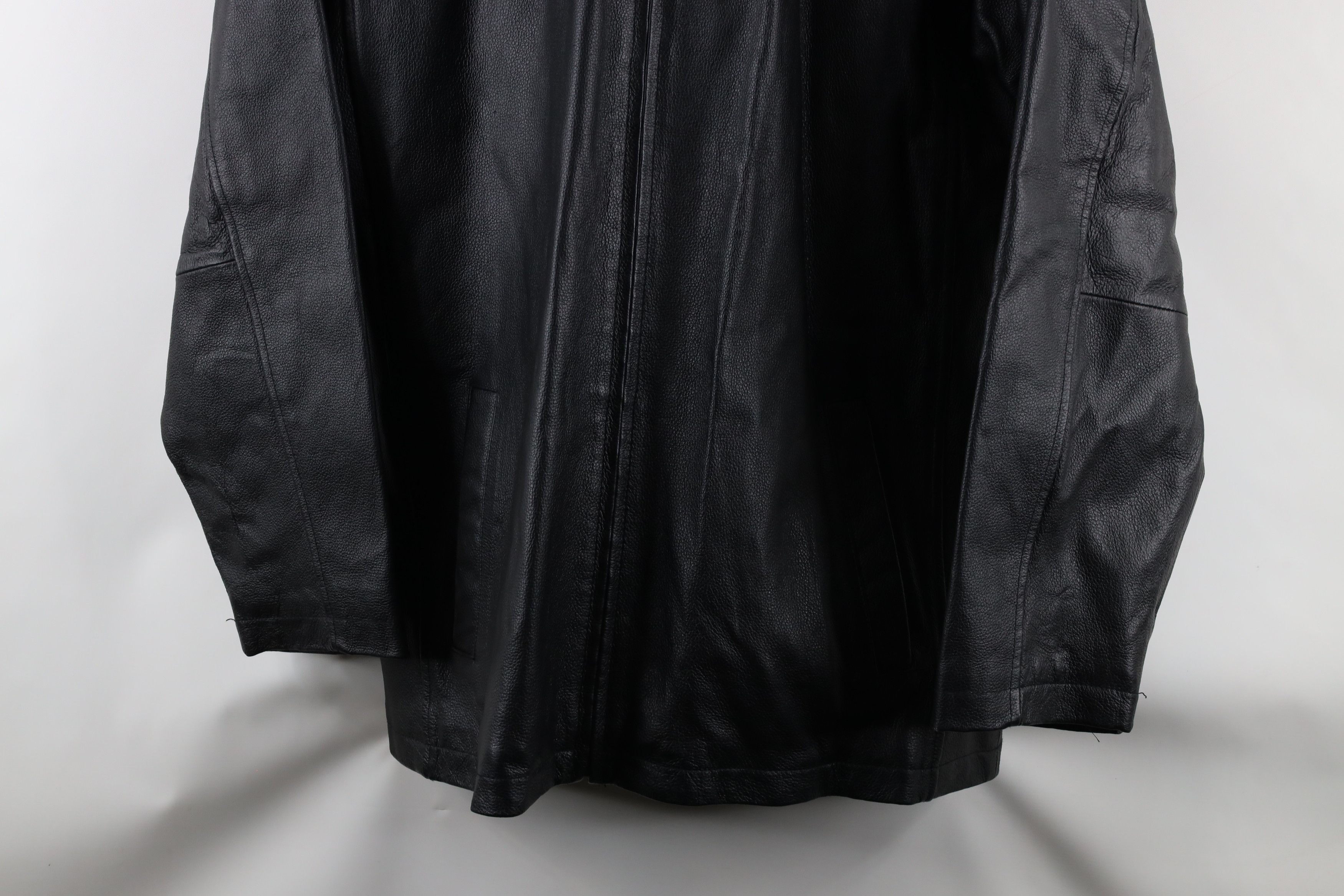 Vintage Vintage 90s Streetwear Lined Full Zip Leather Jacket Black Size US M / EU 48-50 / 2 - 3 Thumbnail