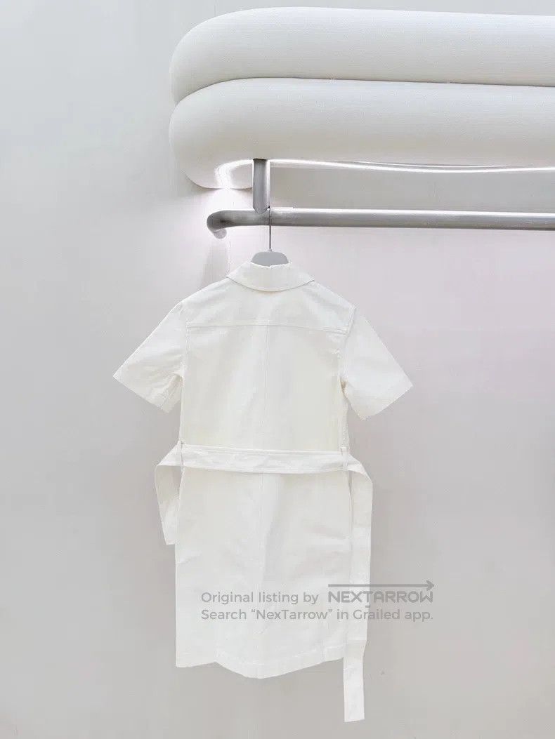 Hermes Hermes White Half Zip Short Sleeve Dress Size XXS / US 00 / IT 34 - 2 Thumbnail
