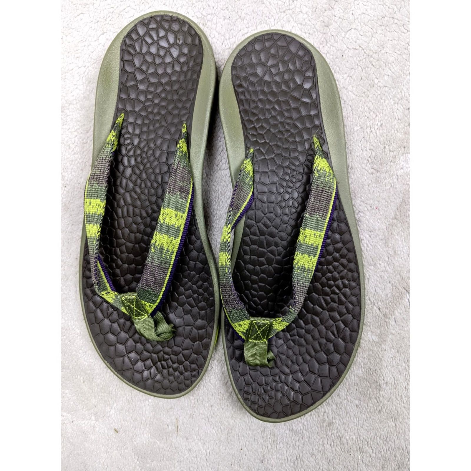 Chaco Chaco Womens Sandal 9 Gray Flip Flop Rubber Thong Geometric Pattern Shoes Size US 9 / IT 39 - 2 Thumbnail