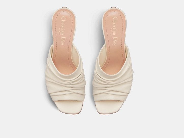 Dior o1w1db11024 D-Fame Heeled Sandals in White Size US 10 / IT 40 - 4 Thumbnail