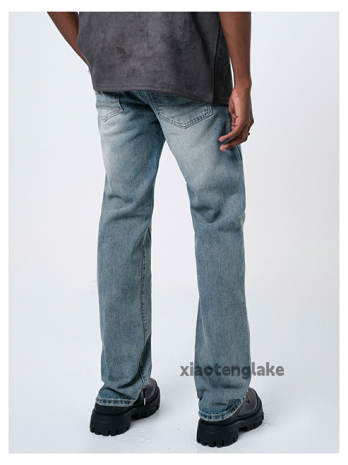 Jean × Vintage washed faded carpenter double knee skate hiphop jeans Size US 28 / EU 44 - 3 Thumbnail