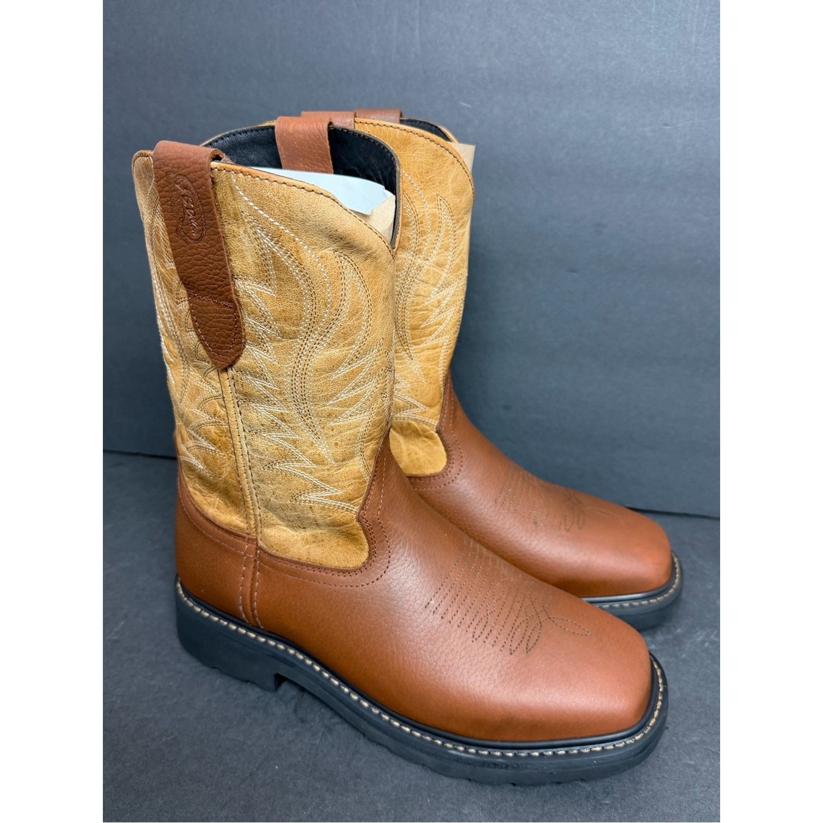 Other JB Dillon Men's Leather Boots Oak Honey Square Toe SZ 9.5 D Size US 9.5 / EU 42-43 - 2 Thumbnail