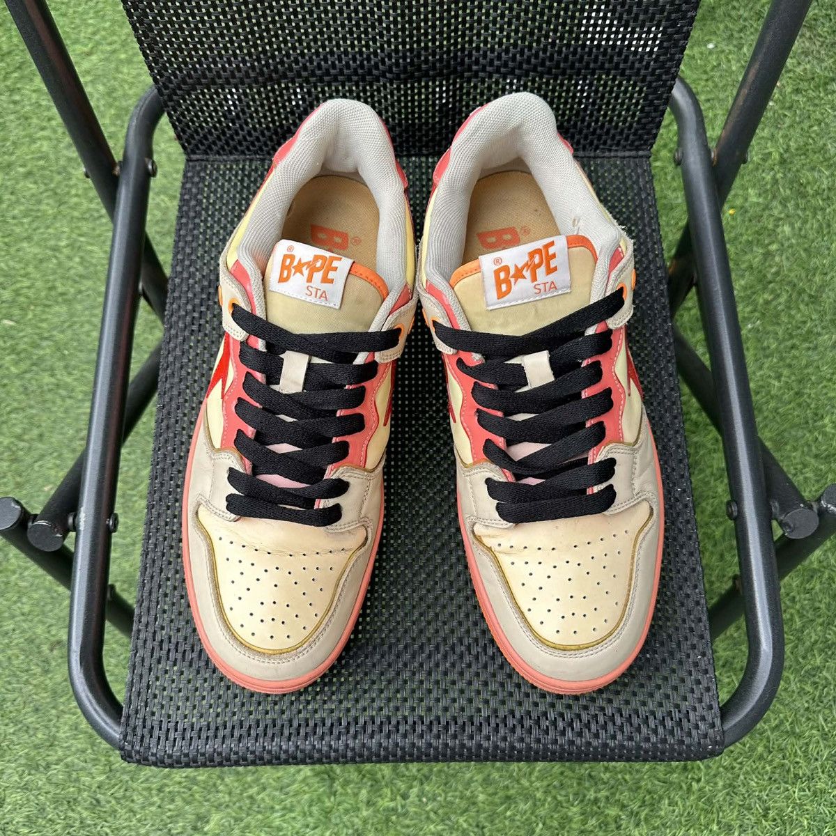 Bape Bape Sta SK8 Low Orange Red Size US 10 / EU 43 - 3 Thumbnail