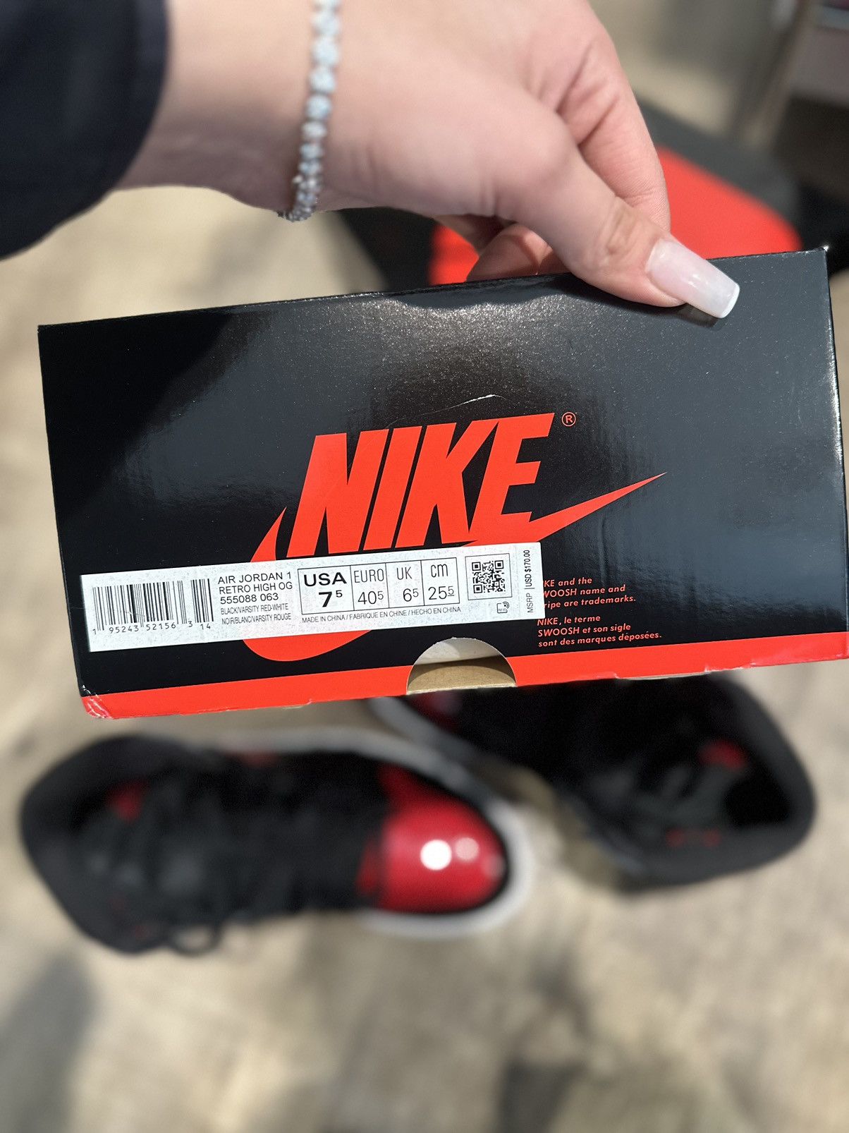 Jordan Brand × Nike Jordan 1 patent bred Size US 7.5 / EU 40-41 - 6 Thumbnail