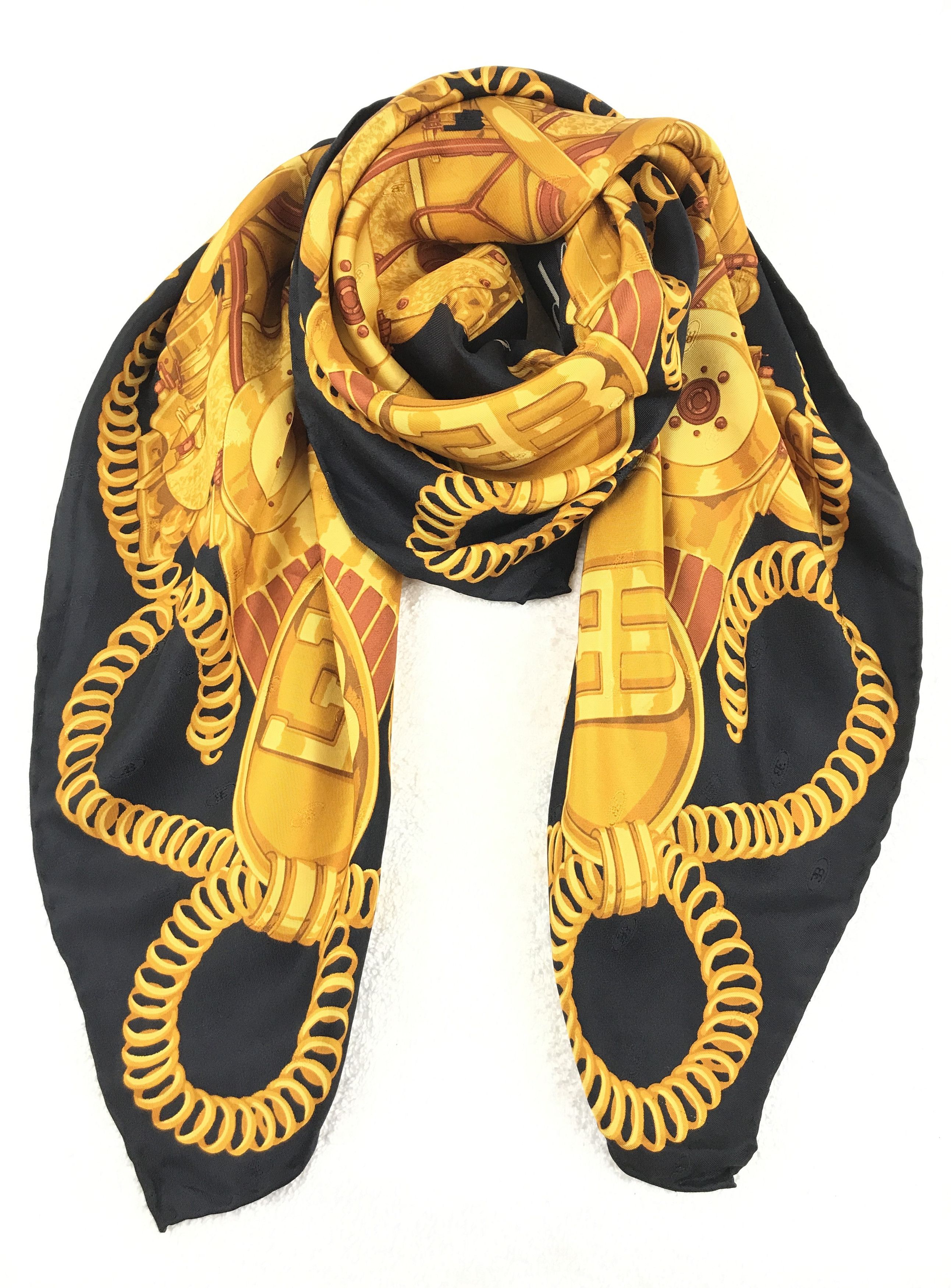 Bugatti × Vintage Vintage EB Bugatti Collection Silk Scarf Size ONE SIZE - 7 Thumbnail