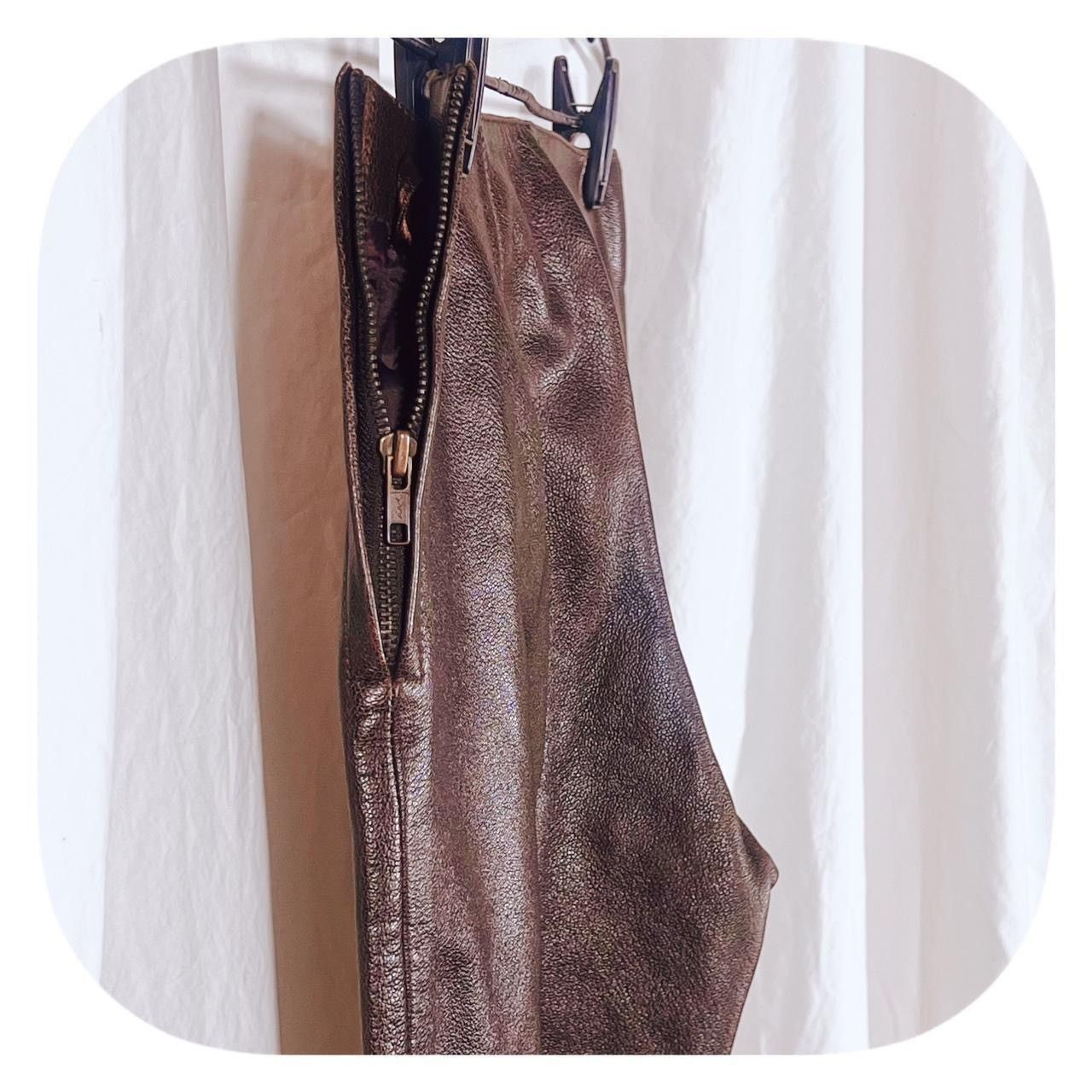 Vintage Wmns Y2k Lace Up Deep Brown Leather Bootcut Pants 28” Size 28" / US 6 / IT 42 - 5 Thumbnail