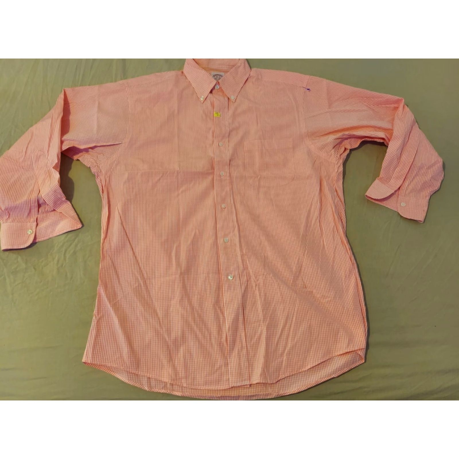 Brooks Brothers Brooks Brothers Dress Shirt 16 32 Orange Cotton Button Mens Shirt Size 42R - 2 Thumbnail