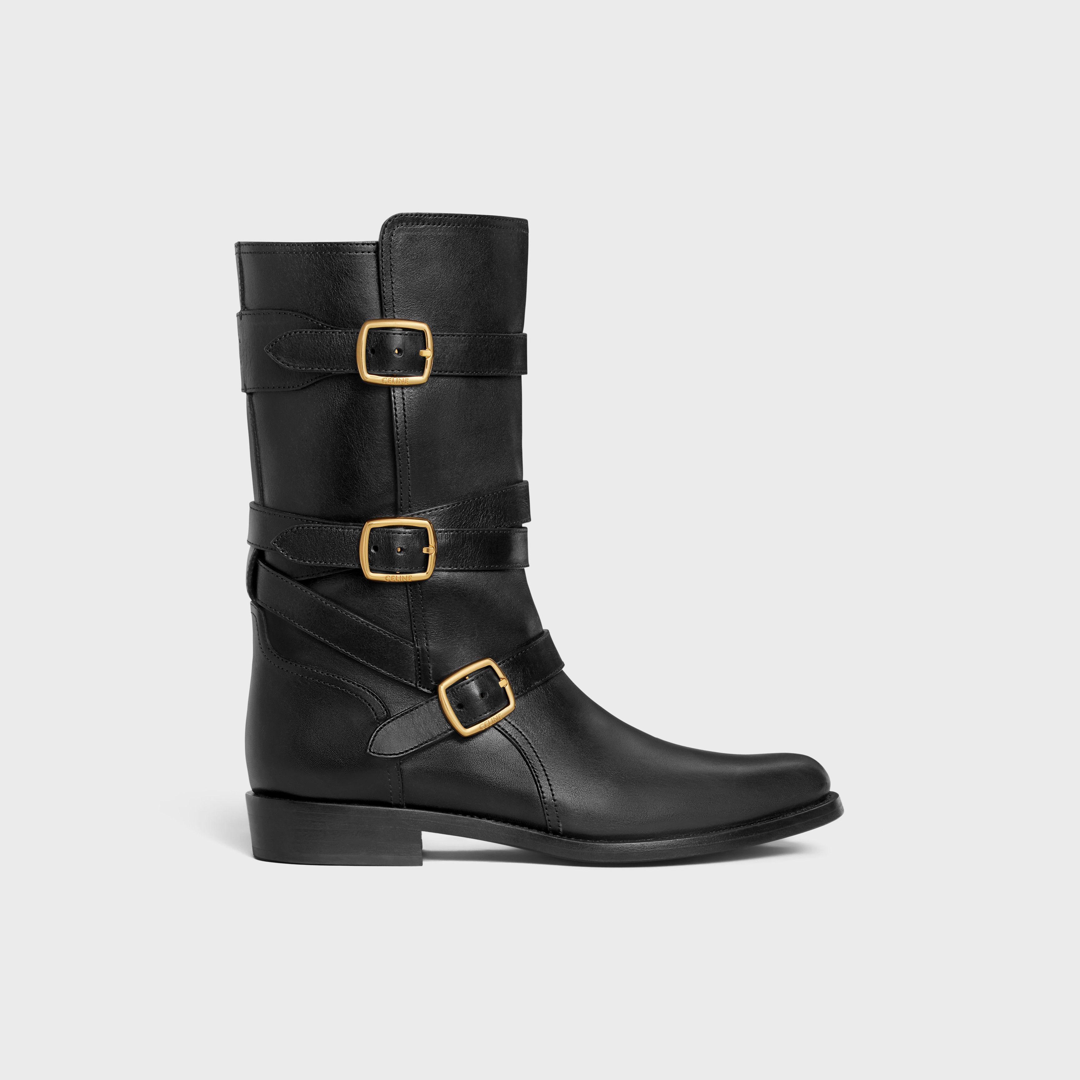 CELINE LYRA TRIPLE BUCKLES BOOT in Calfskin