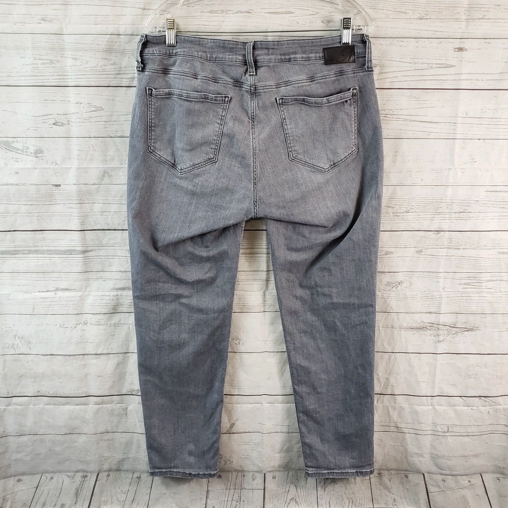 Mavi Mavi Womens Emma Slim Boyfriend Jeans Size 32P Gray Lightly Distressed Mid Rise Jeans Feminine Womens Size 24" / US 00 / IT 34 - 3 Thumbnail