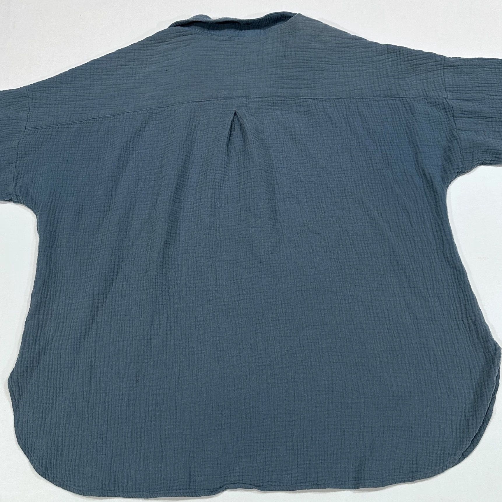 Soft Surroundings Soft Surroundings Shirt Womens 2X Green Tunic Oversized Cotton Relaxed Button-Up Collared Long Sleeve Minimalist Lagenlook Casual Travel Size XXL / US 16-18 / IT 52-54 - 5 Thumbnail