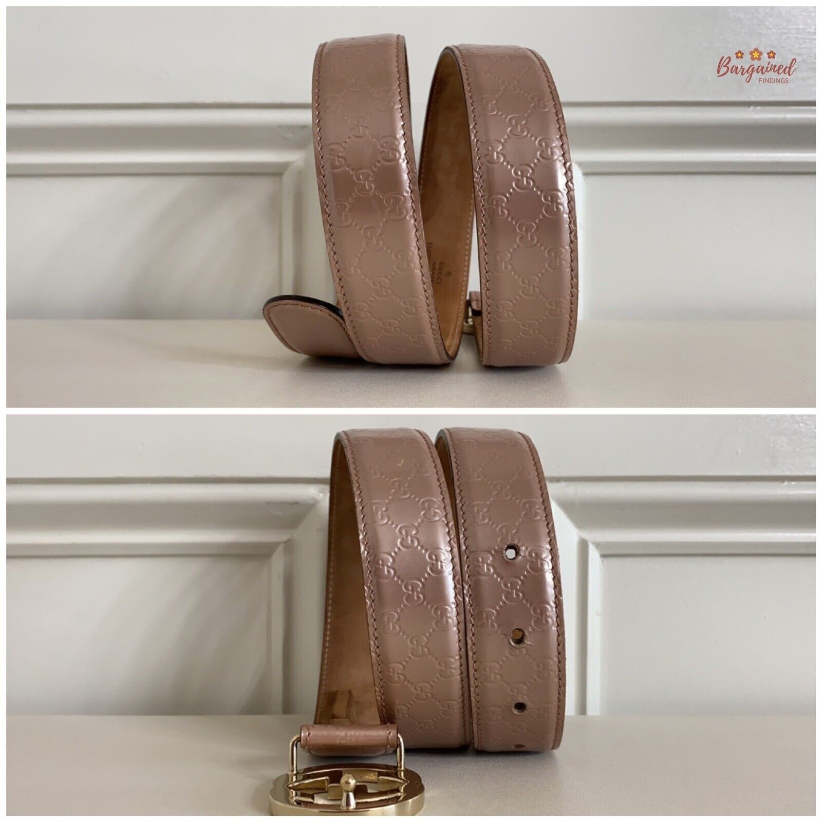 Gucci Gucci Pink Microguccissima Patent Leather Interlocking Belt Size 28 - 3 Thumbnail