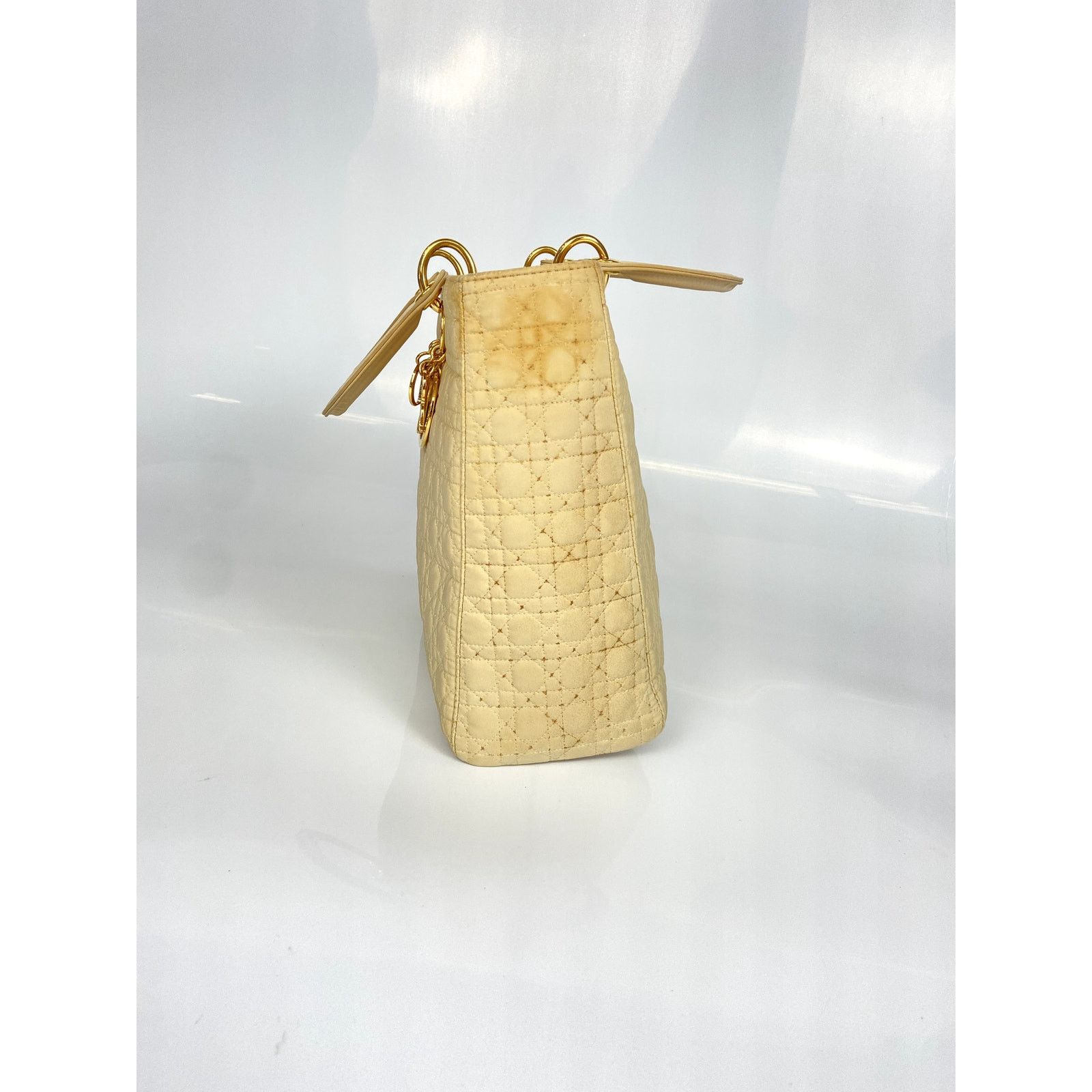 Dior Dior Beige Microfiber Lady Dior GD Handbag Size ONE SIZE - 5 Thumbnail