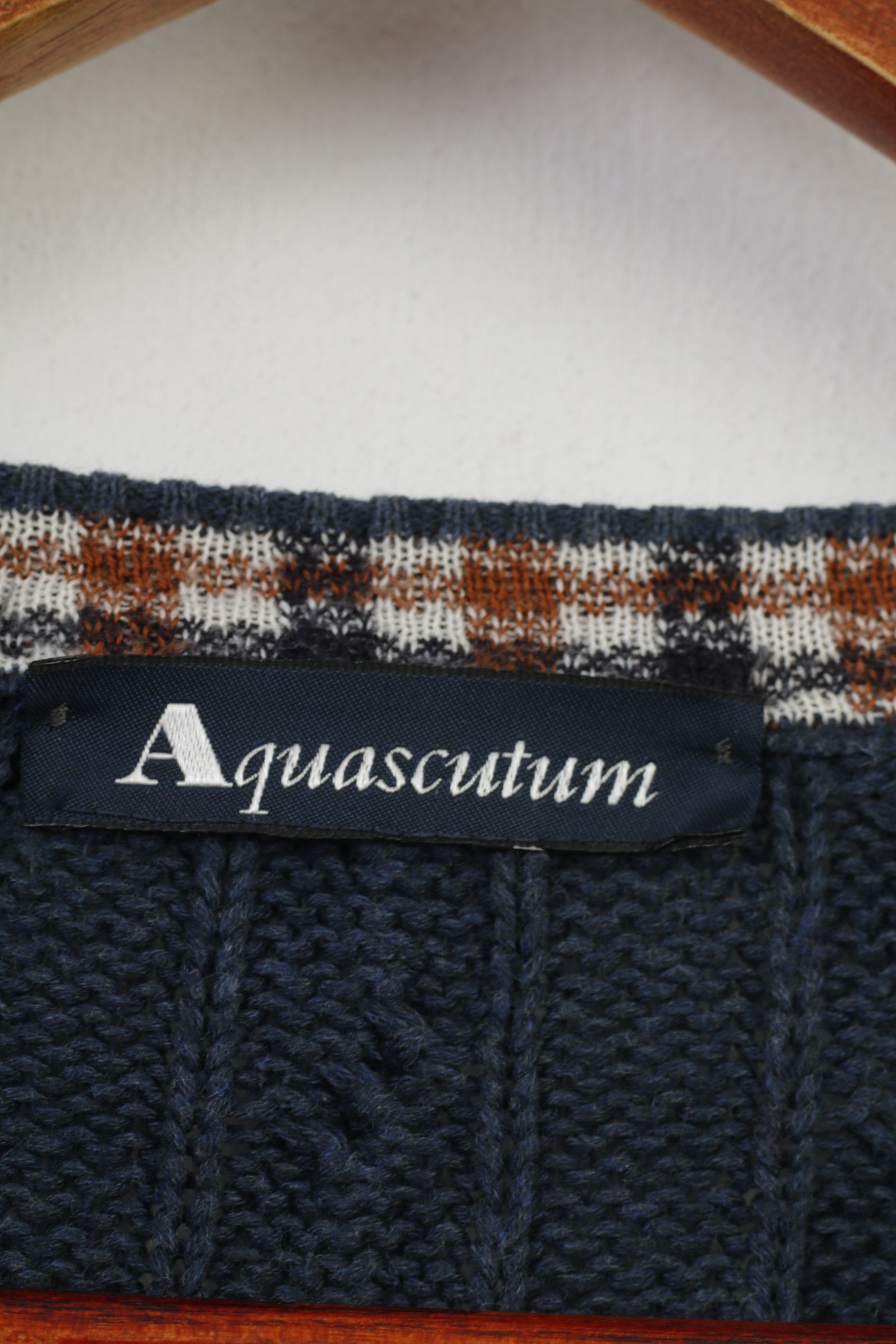 Aquascutum Aquascutum Men XL Jumper Navy Crew Neck Cotton 4106 Size US XL / EU 56 / 4 - 4 Thumbnail
