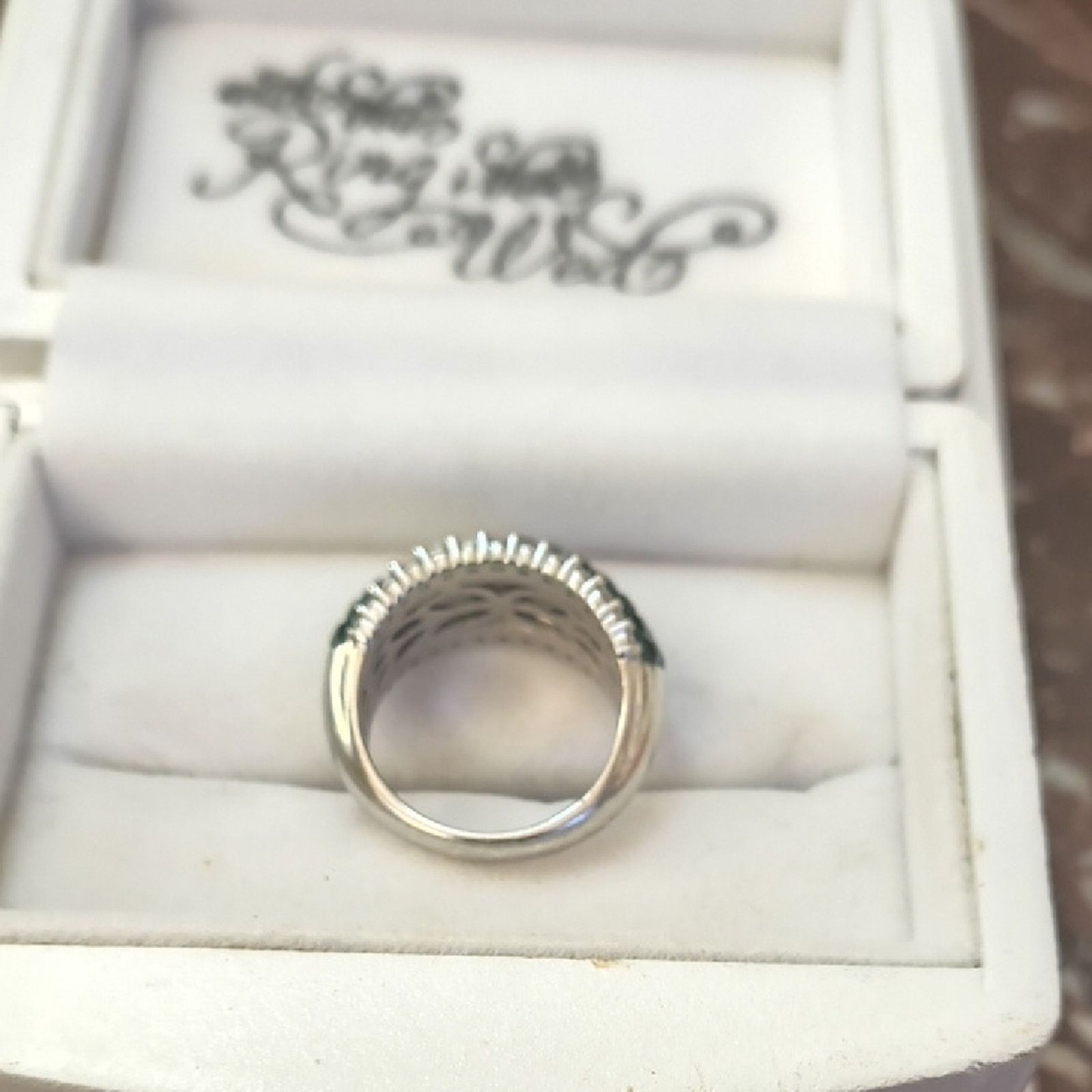 Other D'Joy Sterling Silver Green & Created Diamond Ring - Size 8 Size ONE SIZE - 6 Thumbnail