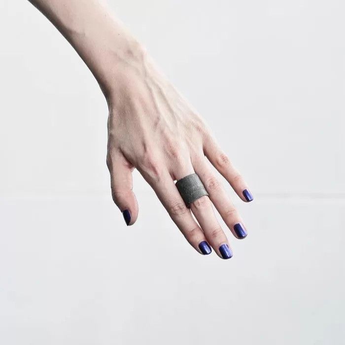 DETAJ Detaj Classic Black Band Sterling Silver Ring 12/13 Size ONE SIZE - 9 Thumbnail