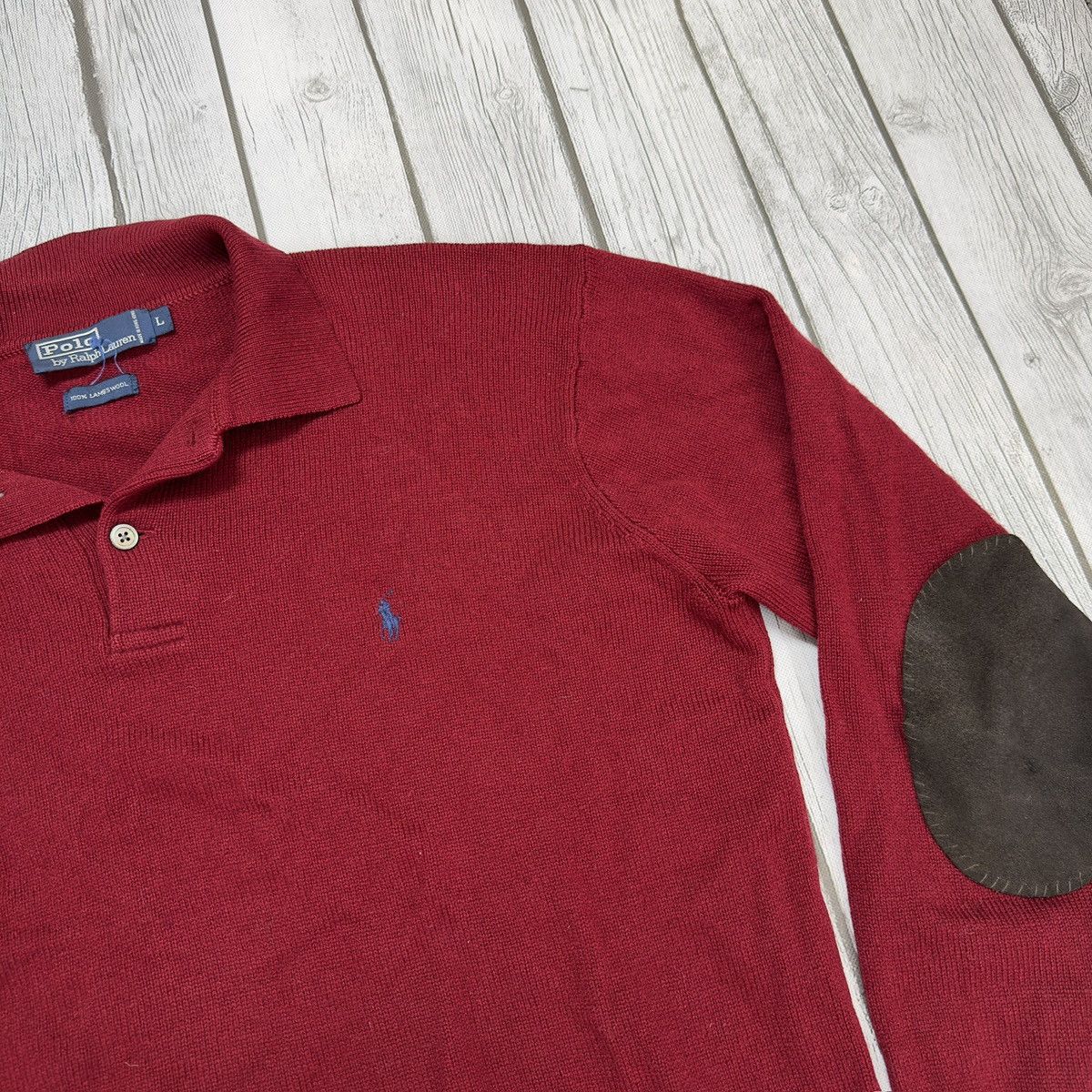 Polo Ralph Lauren × Vintage Vintage Polo lambswool sweater Size US L / EU 52-54 / 3 - 3 Thumbnail