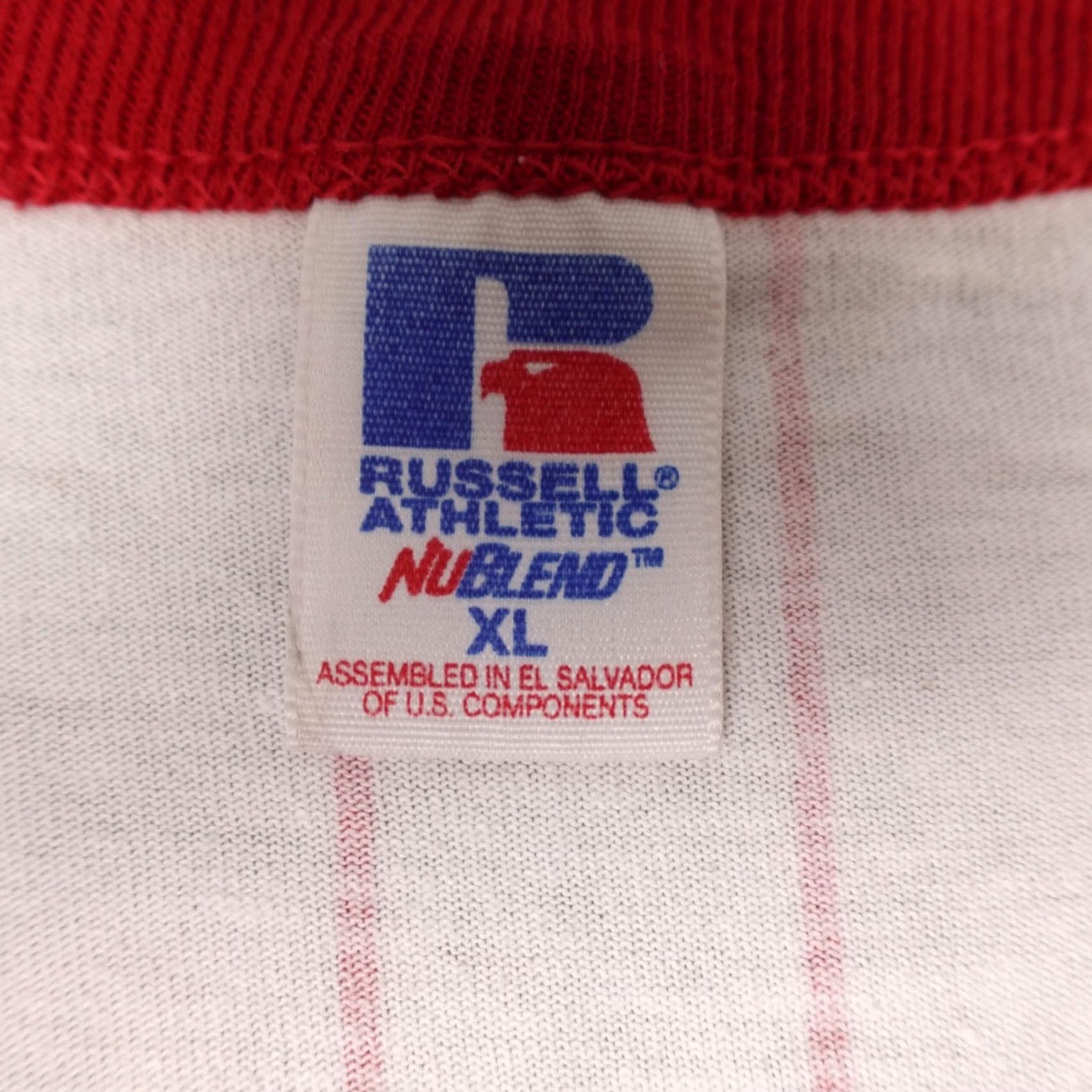 Russell Athletic VINTAGE Russell Athletic Redeemer Lutheran Church Shirt Mens XL White Red Pinstripe Size US XL / EU 56 / 4 - 3 Thumbnail