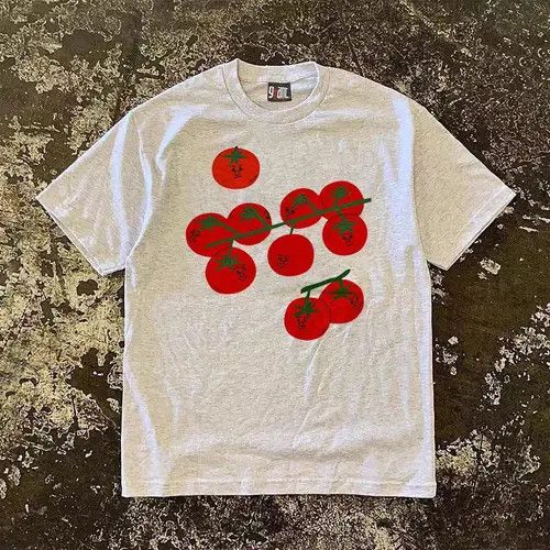 Vintage Kizuki x Akira Tomato print grey casual retro t-shirt Size US M / EU 48-50 / 2 - 3 Thumbnail