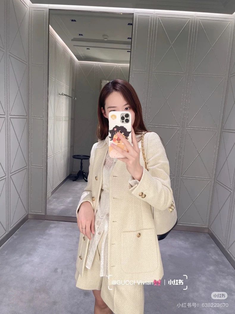 Gucci Gucci 23 Autumn and Winter White Gold Woven jacket 2503-Nex Size XS / US 0-2 / IT 36-38 - 8 Thumbnail