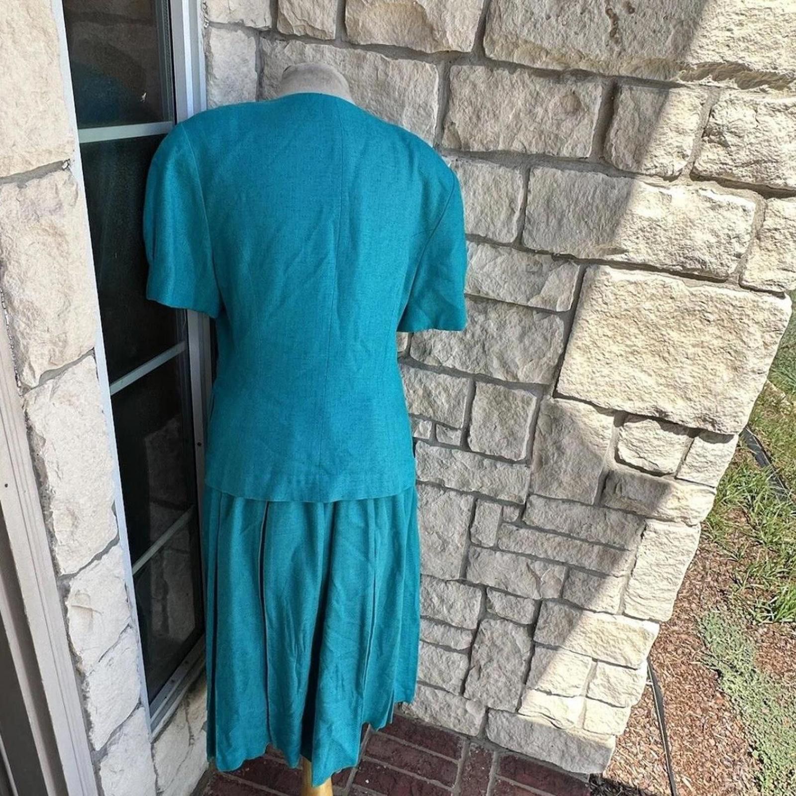 Other Teal green 80s 90s vintage set with matching jacket fashion Size M / US 6-8 / IT 42-44 - 2 Thumbnail