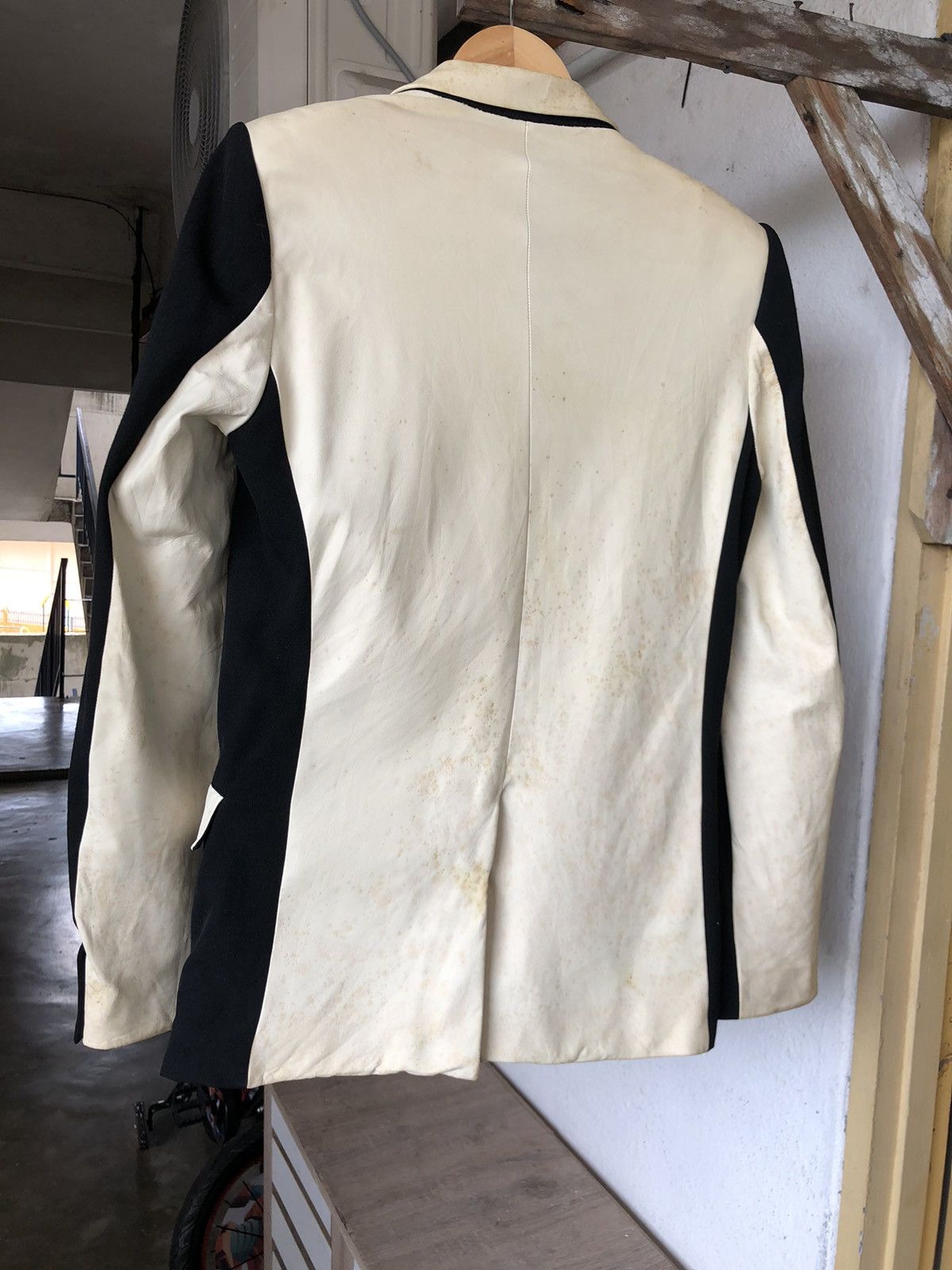 Number (N)ine Rare❗️Number Nine Distressed Leather Blazer Jacket Size US S / EU 44-46 / 1 - 12 Thumbnail