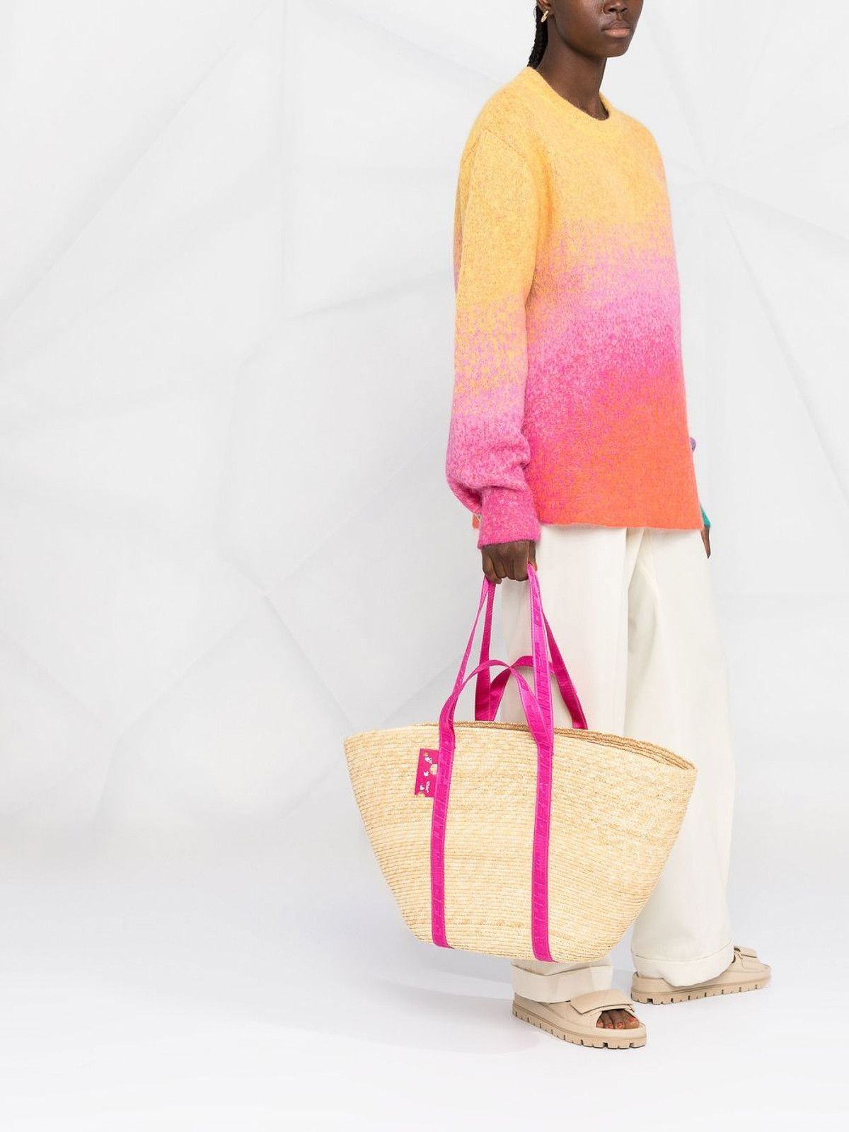 Off-White o1gr1nt0125 Size: OS /Commercial Tote 45 Paglia Bag in Beige Size ONE SIZE - 2 Thumbnail