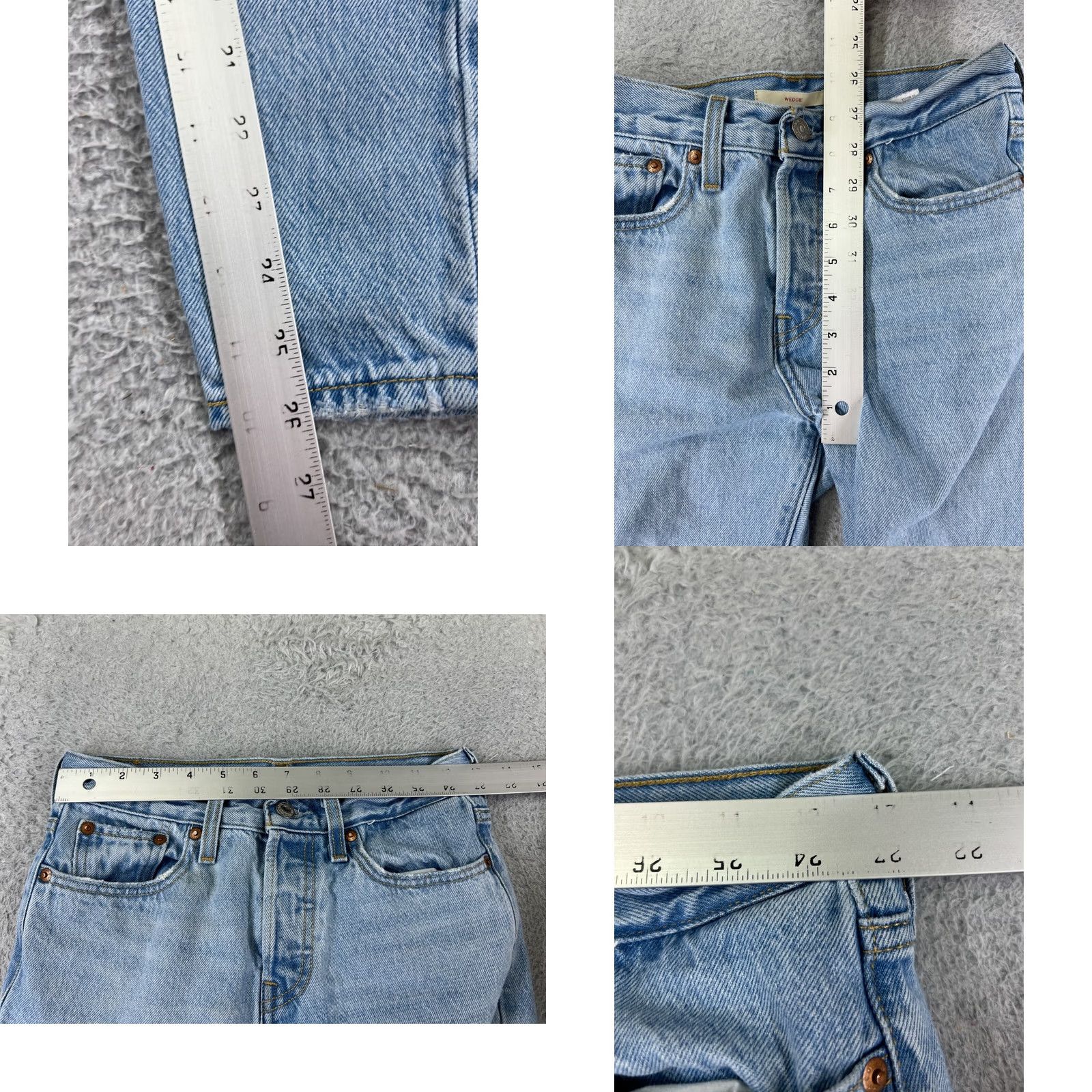 Levi's Levi's Wedgie Jeans Premium Denim Blue Distressed Mid Rise 5-Pocket 26in Inseam Womens Jeans Size 25 Regular Stretch Vintage No Size 42" / US 20 - 9 Thumbnail