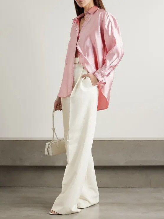 Other Abadia oversized silk twill shirt in pink Size M / US 6-8 / IT 42-44 - 4 Thumbnail