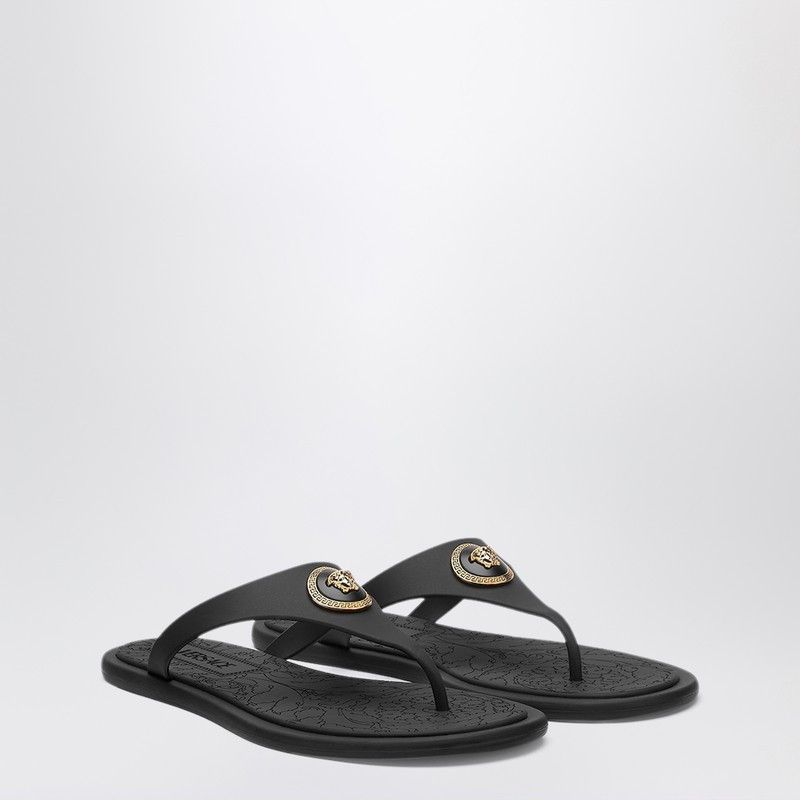Versace Black Alia Rubber Sandals
