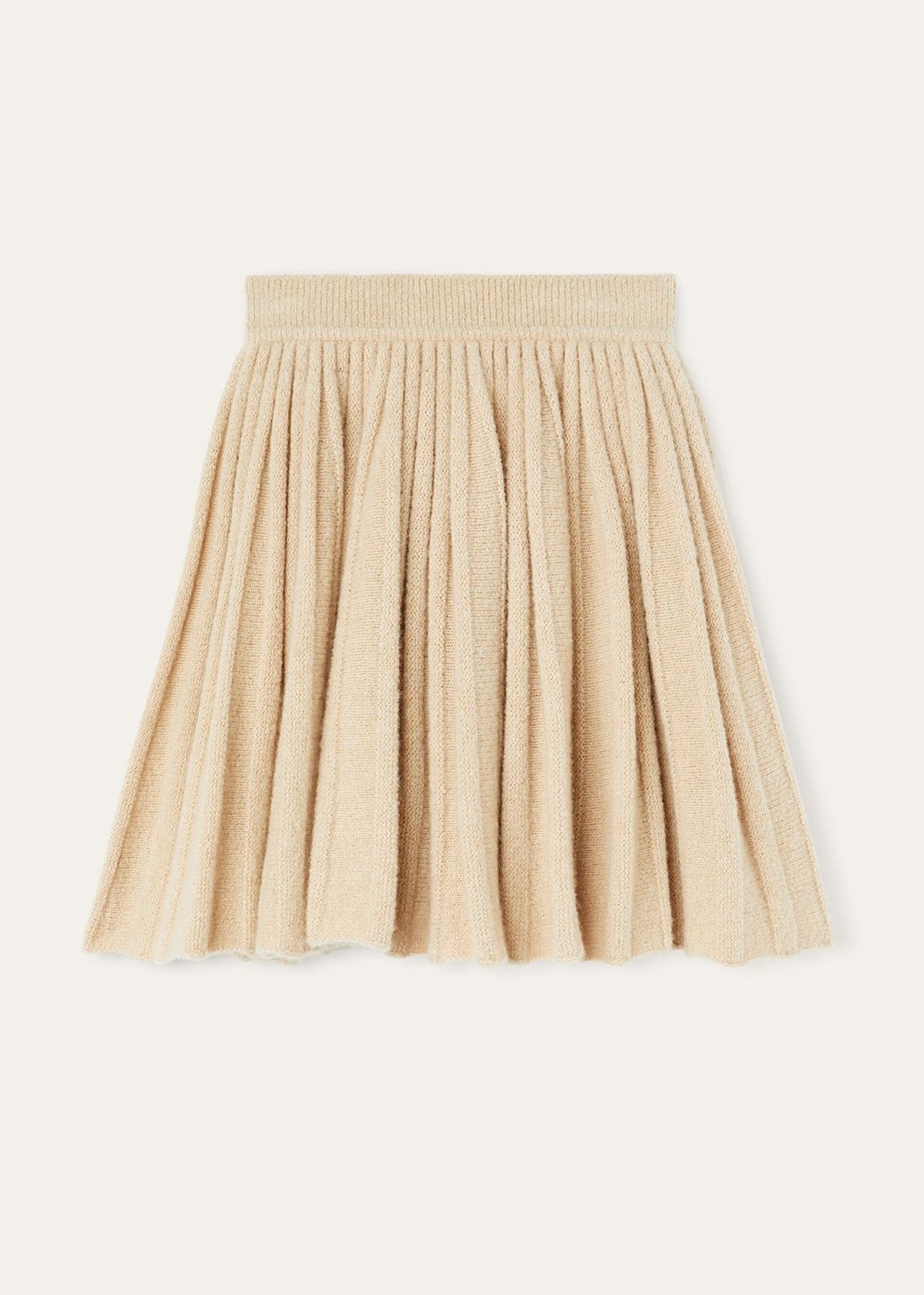 Loro Piana o1srvl11e1125 FAO4504 Cocooning Silky Bouclé Skirt in Beige Size 25" / US 0 / IT 36 - 2 Thumbnail