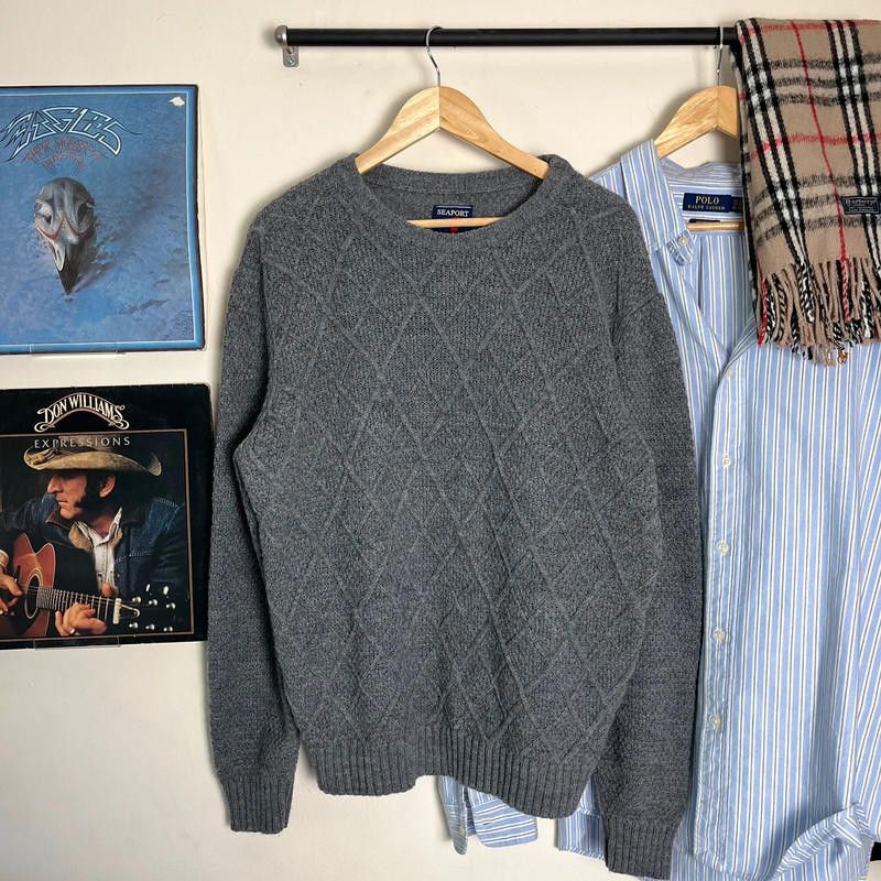 Designer Seaport Grey Sweater XXL Size US XXL / EU 58 / 5 - 1 Thumbnail