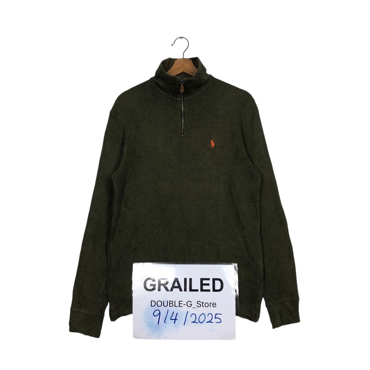Polo Ralph Lauren 📌Rich Green Vintage Half Zipper Sweater Polo Ralph Lauren Size US M / EU 48-50 / 2 - 1 Thumbnail