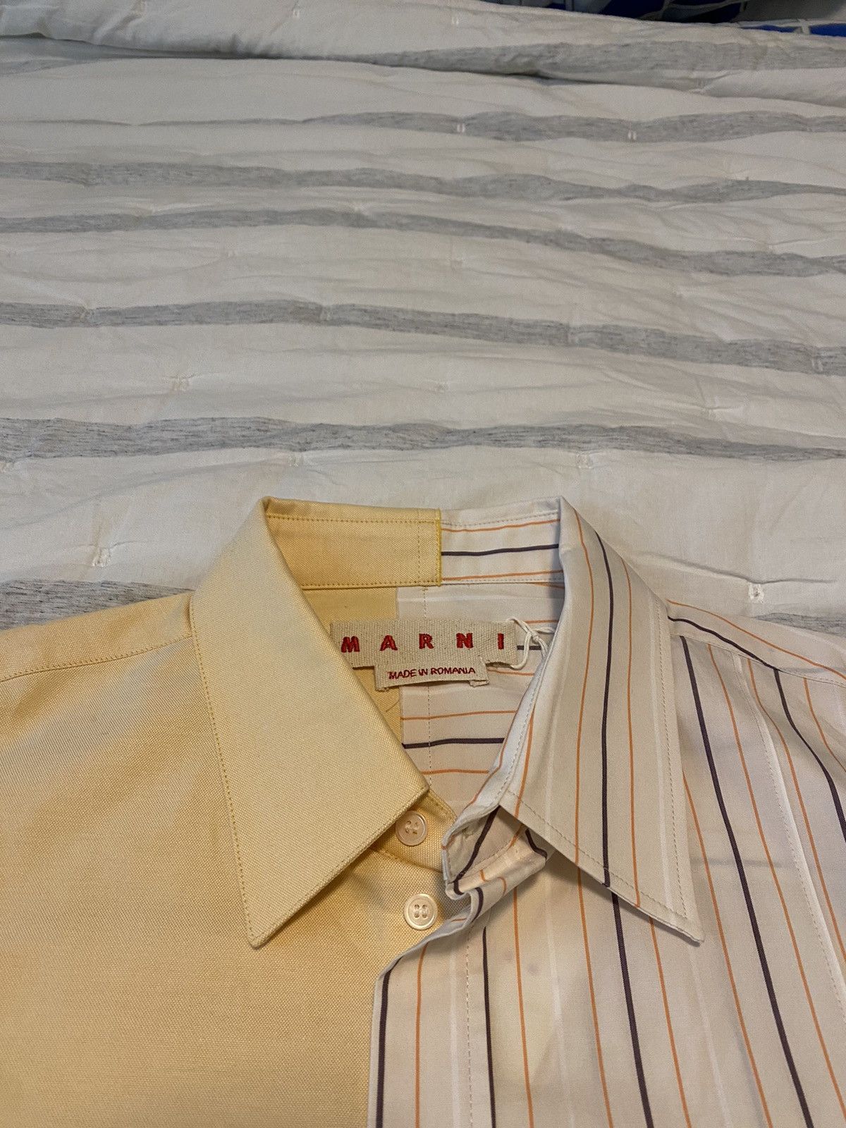 Marni Marni Half Poplin Stripe Shirt Sz54 NWT Size US XXL / EU 58 / 5 - 8 Thumbnail