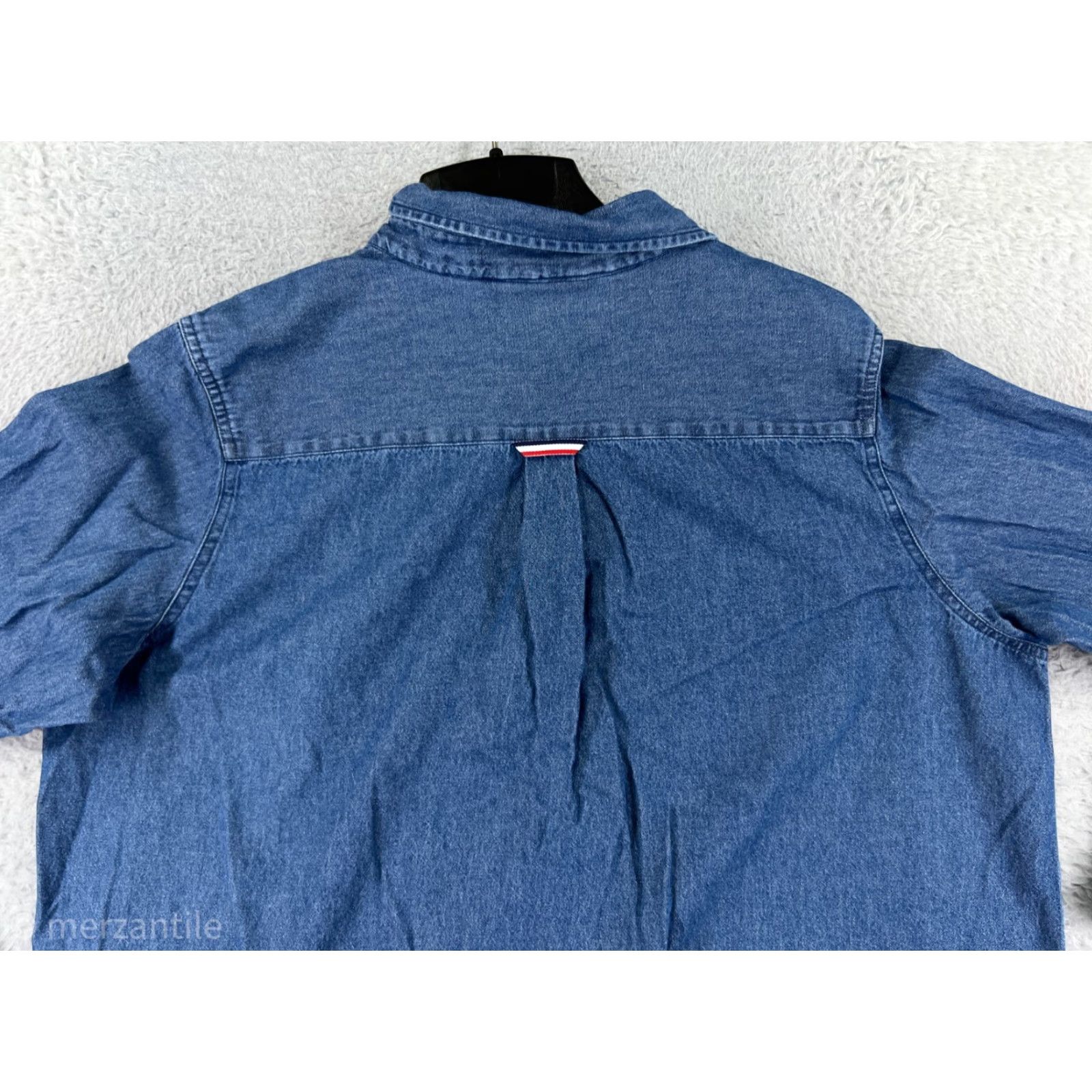 Denime VINTAGE Christopher Radko Shirt Womens 1X Blue Denim American Flag Patriotic Size XL / US 12-14 / IT 48-50 - 7 Thumbnail