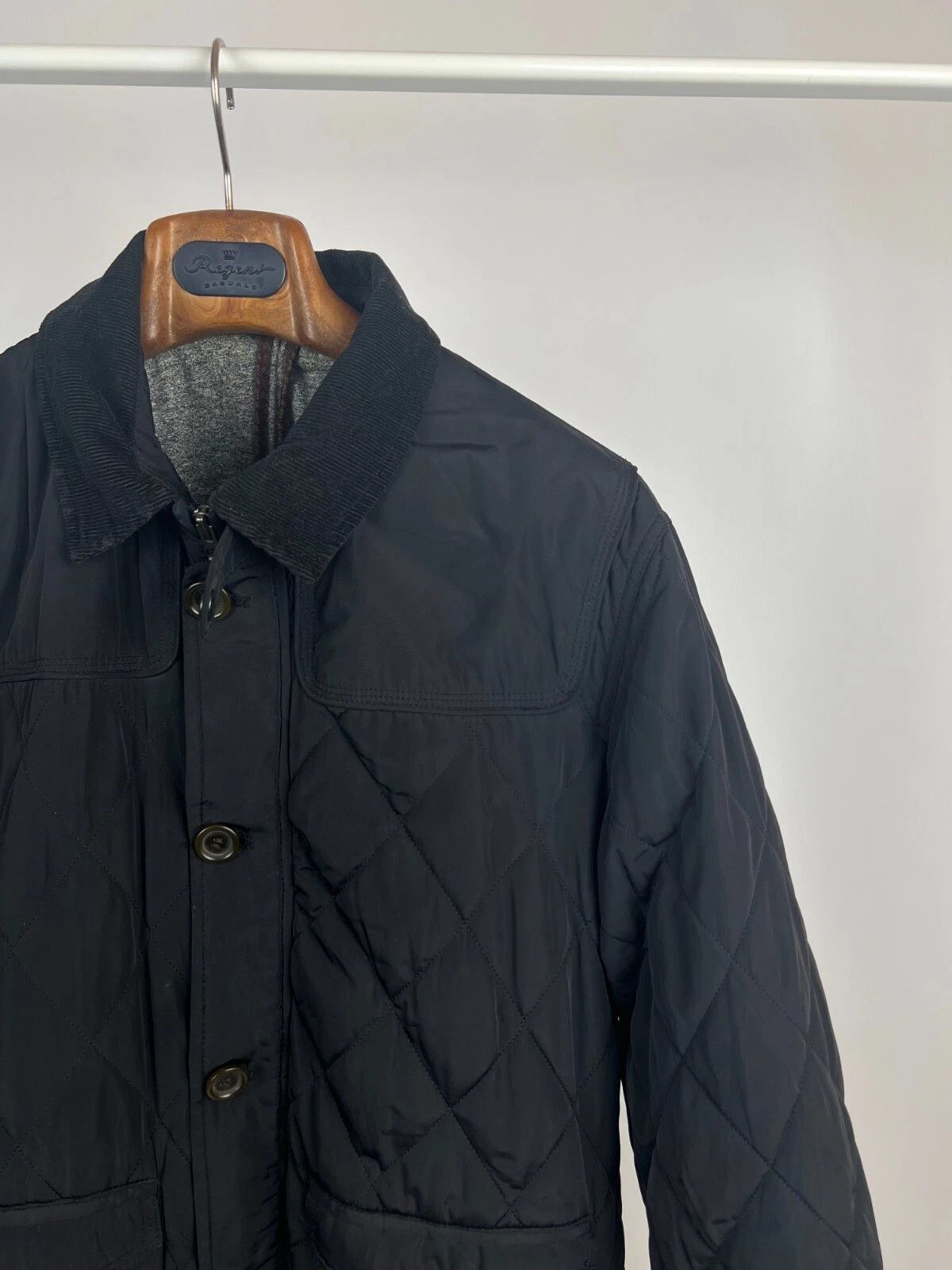 Ted Baker Ted Baker London Men's Black Corduroy Collar Quilted Jacket Size US L / EU 52-54 / 3 - 9 Thumbnail