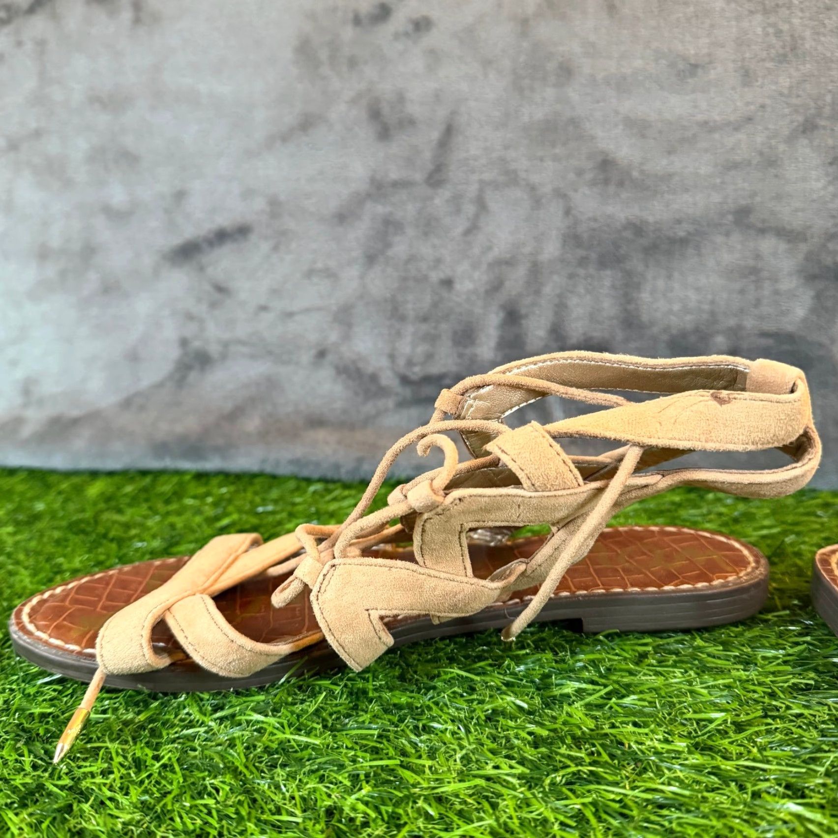 Sam Edelman Sam Edelman Gemma Gladiator Sandals Tan Suede Lace Up Flat Women Size 5.5 Size US 6 / IT 36 - 4 Thumbnail