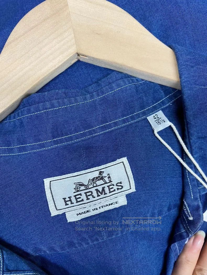 Hermes Denim Long Sleeve Shirt.