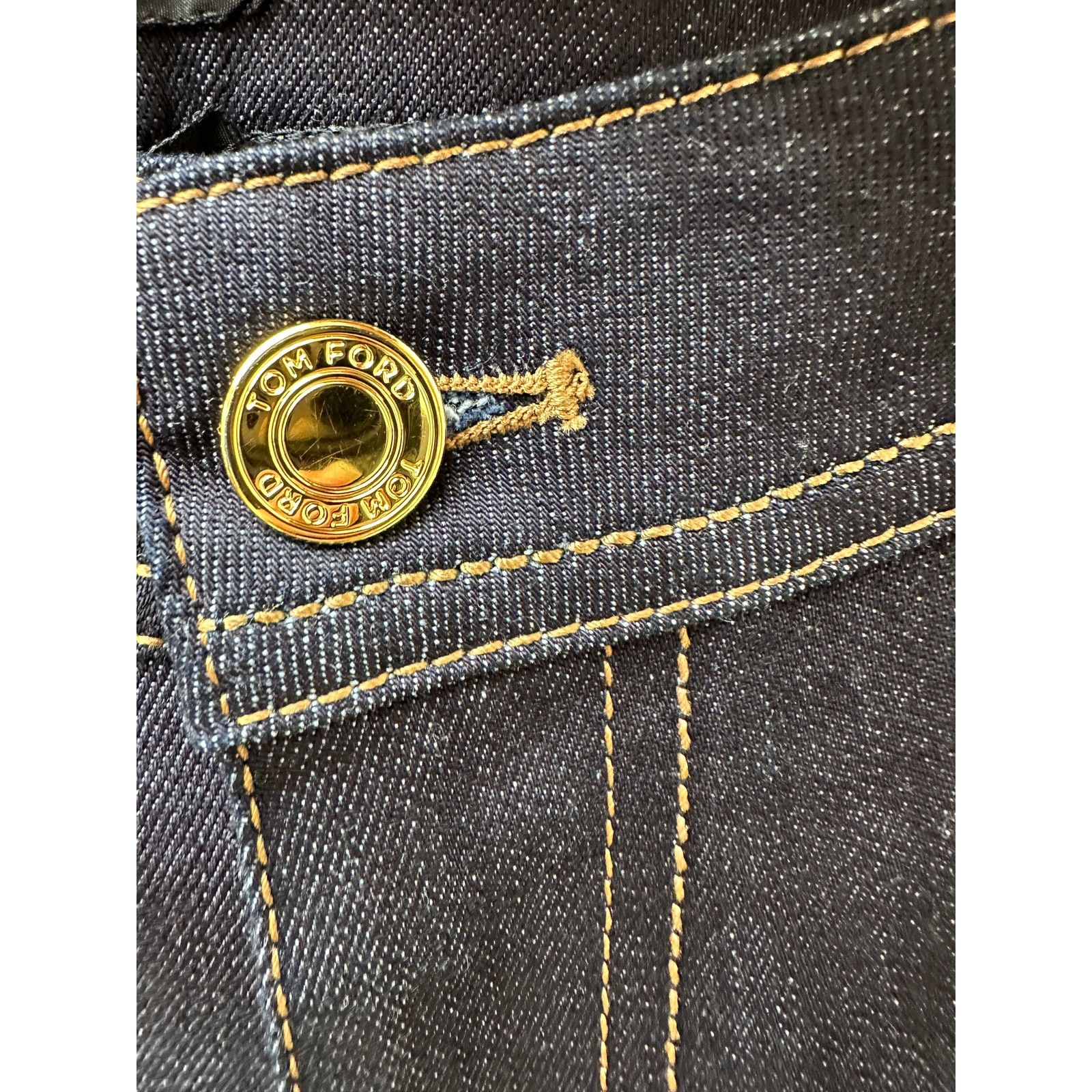 NWT Tom Ford Indigo Skinny Jeans 29 Low Rise Gold Zip Ankles