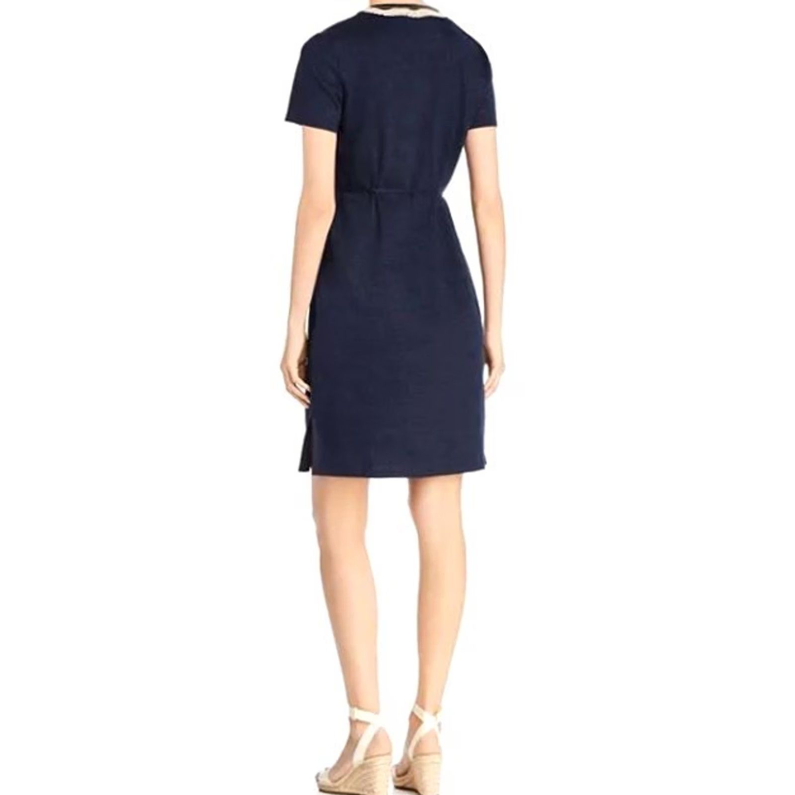 Tory Burch Tory Burch Liliana Soutache Linen Dress Navy Blue S Dress Knee Length Women Linen Color Blue 90s? Market? Size S / US 4 / IT 40 - 4 Thumbnail