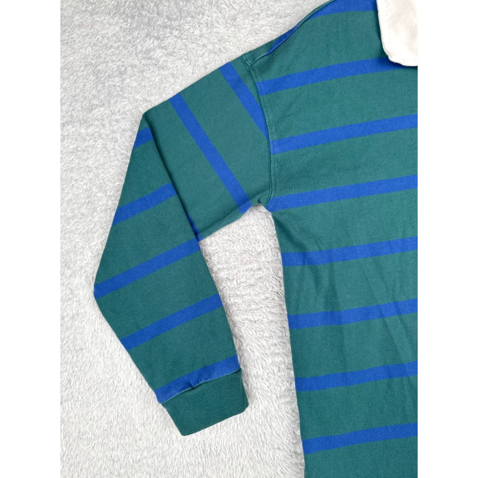 Gap VINTAGE Gap Polo Shirt Teen 18-20 Green Blue Stripe Rugby Cotton Long Sleeve 18 Mens? Size US XXL / EU 58 / 5 - 3 Thumbnail
