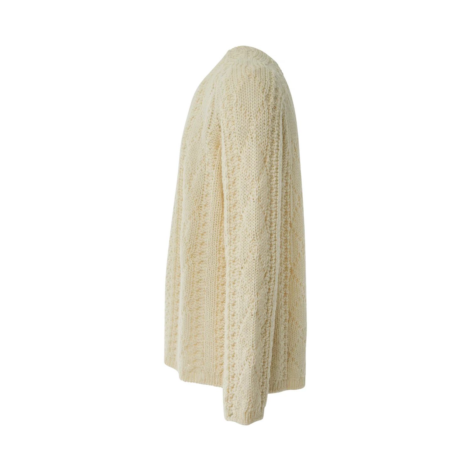 Maison Margiela o1y1124 Long Sleeves Distressed Panel Knit Sweater In Off Wh Size US XL / EU 56 / 4 - 3 Thumbnail