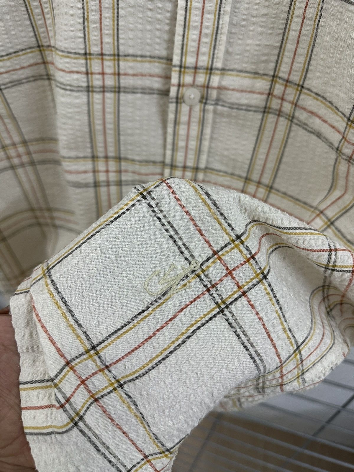 JW Anderson × Uniqlo Rare Beautiful JW Anderson Uniqlo Casual Check Beige Shirt Size US M / EU 48-50 / 2 - 5 Thumbnail