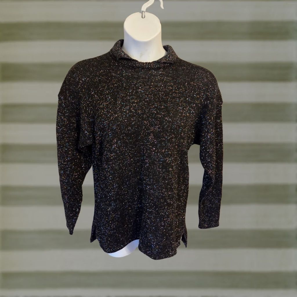 Vintage VINTAGE Gerard Works Black Collared Sweater Womens M 80s Pullover Long Sleeve Casual Workwear Party/Cocktail Girls Womens Size M / US 6-8 / IT 42-44 - 1 Thumbnail