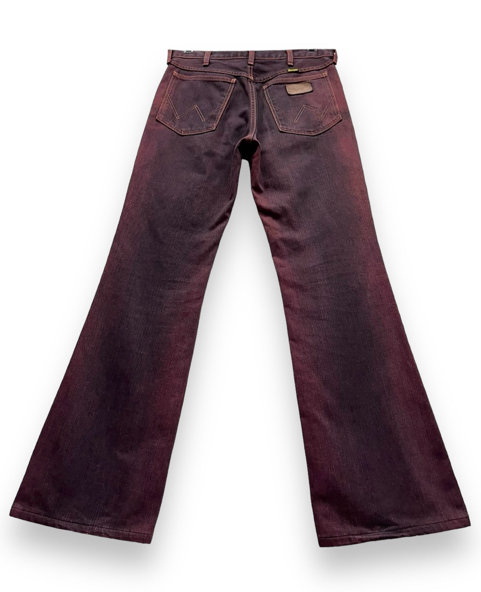Wrangler 🔥VERY RARE🔥Vintage WRANGLER Smoke Maroon Flare Denim Size US 30 / EU 46 - 2 Thumbnail