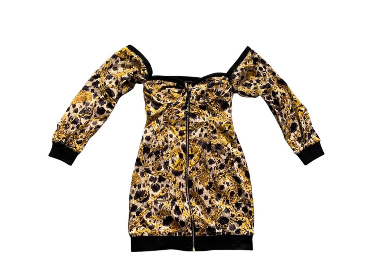 H&M × Moschino MOSCHINO x H&M Gold Chain Logo Pattern Dress Size XS / US 0-2 / IT 36-38 - 2 Thumbnail
