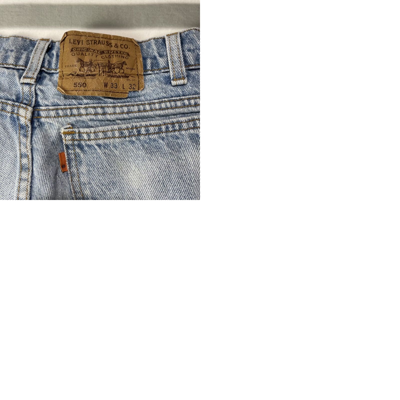 Levi's Levis Jeans Mens 550 33x32 Relaxed Fit Denim Vintage 5-Pocket Blue Cotton Size US 33 - 10 Thumbnail