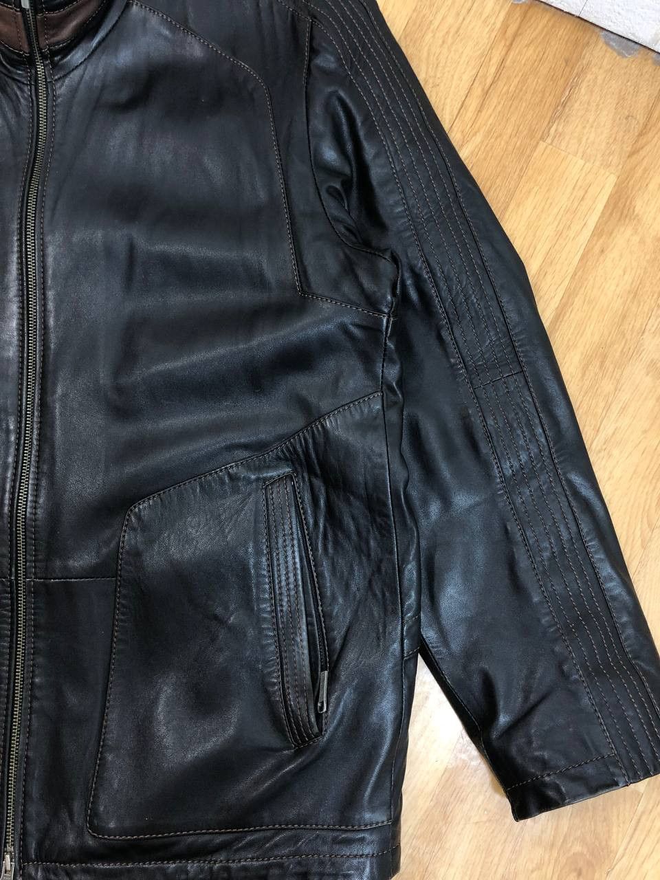 Genuine Leather 90s genuine leather gray boxy bomber jacket avant garde Size US L / EU 52-54 / 3 - 10 Thumbnail