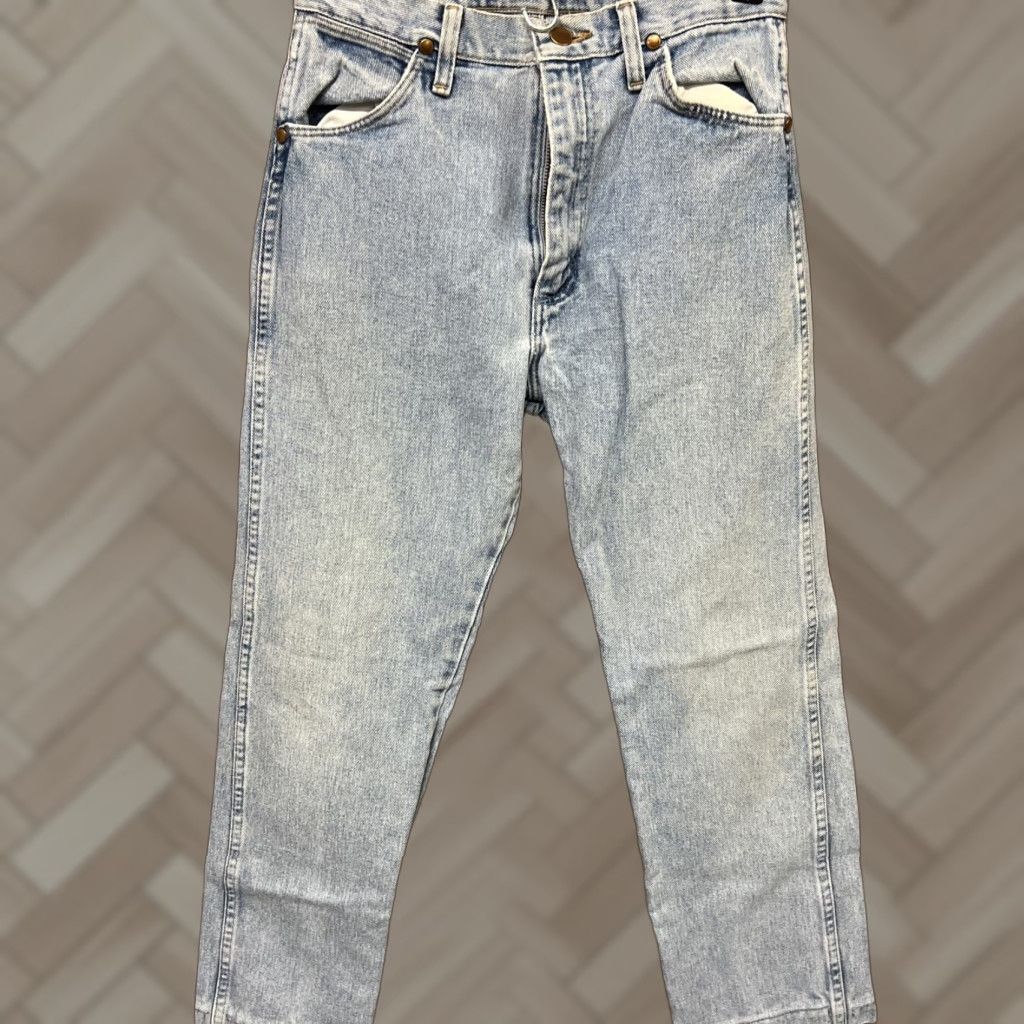 Wrangler VINTAGE Wrangler Jeans Womens 7 Blue High Waist Straight Jeans 7x32 USA Denim/Button Inseam 32 Mens? Size 28" / US 6 / IT 42 - 1 Thumbnail